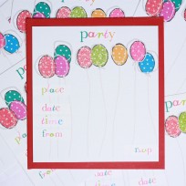 Party Balloons Invitations (T13)
